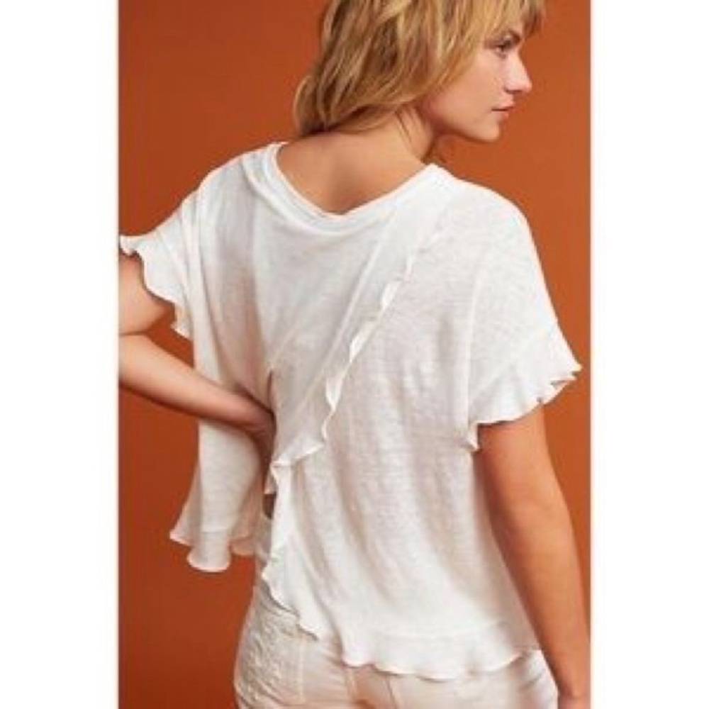 Anthropologie Eri+Ali Linen Ruffle Split Back XL